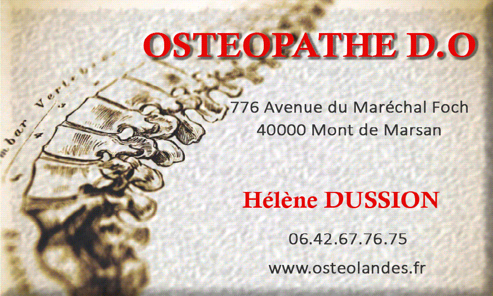 Carte visite ostéopathe Do Helene DUSSION